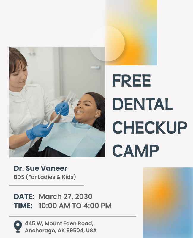 White Background Dental Checkup Camp Flyer Template