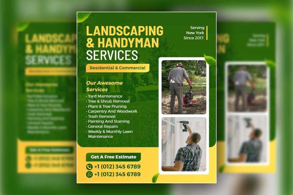 Design elements of lawn care flyer