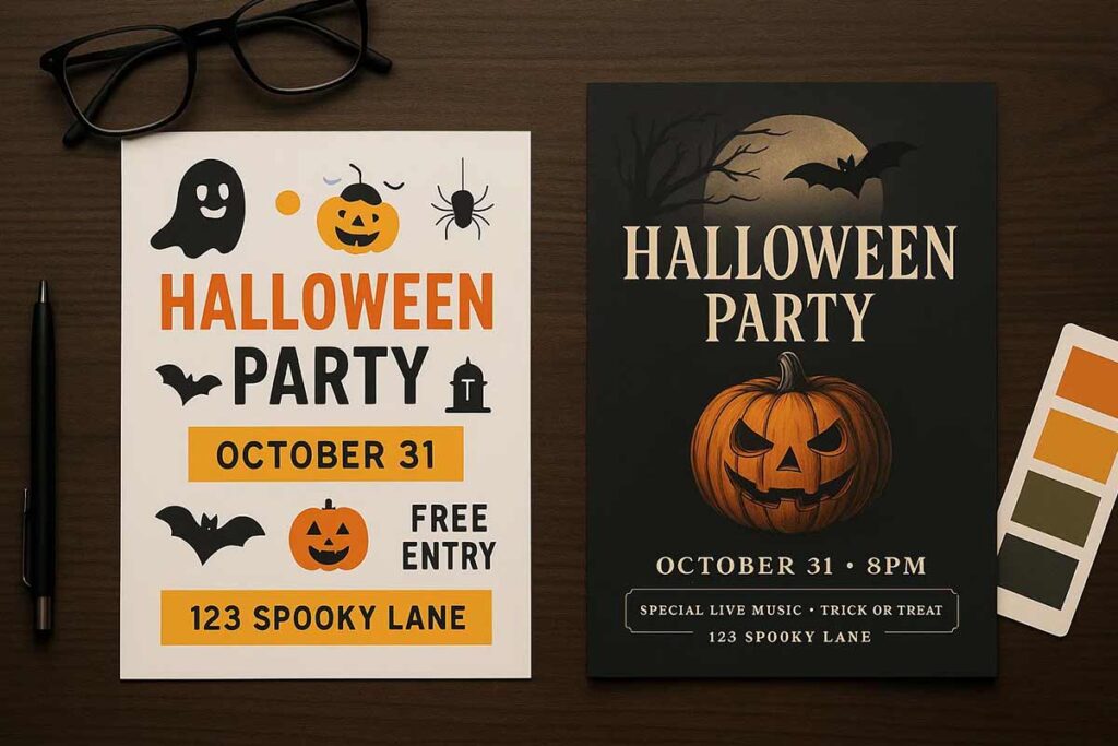 designer vs free halloween flyer template cost analysis context example