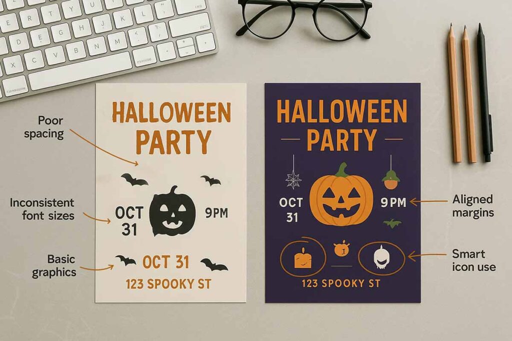 designer vs free halloween flyer template cost analysis example