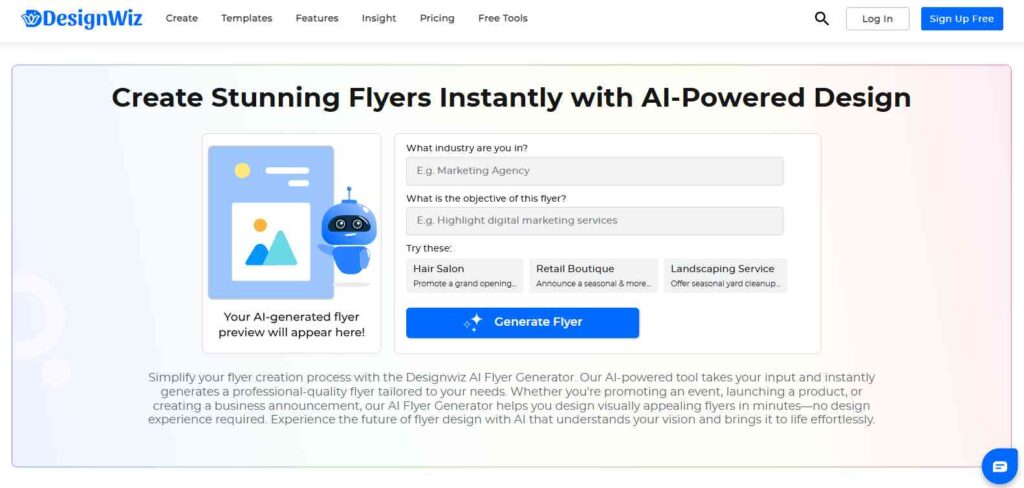 DesignWiz AI Flyer Generator