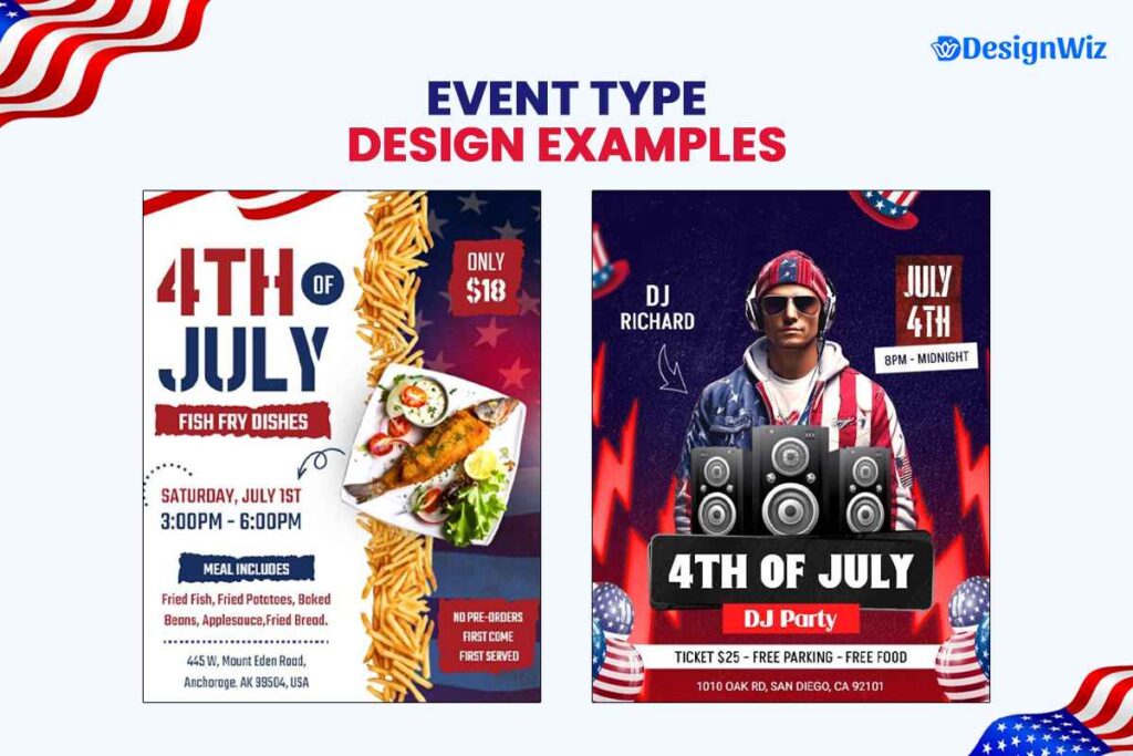 Different Types Of 4th Of July Event Flyers