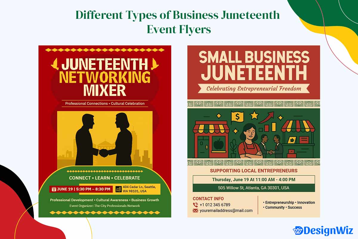 Different Types of Business Juneteenth Event Flyers