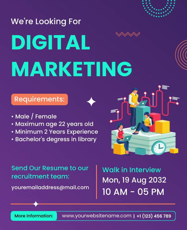 A modern job flyer designed by a digital marketing agency to promote a content strategist position.