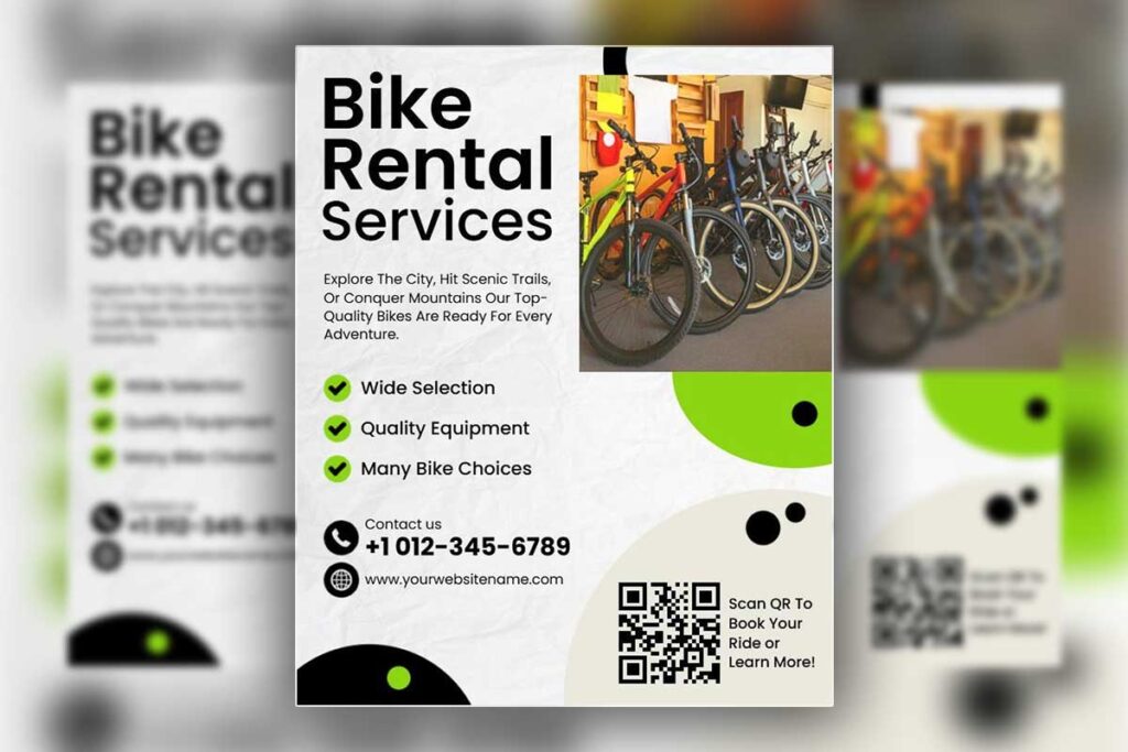 City Adventure Bike Rental Services Flyer Template