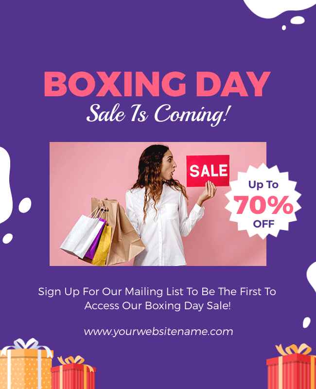 Purple Theme Discount Boxing Flyer Template