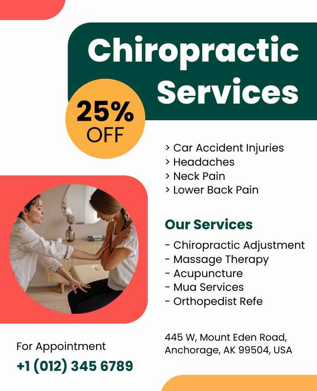 Discount Chiropractic Services Flyer Template