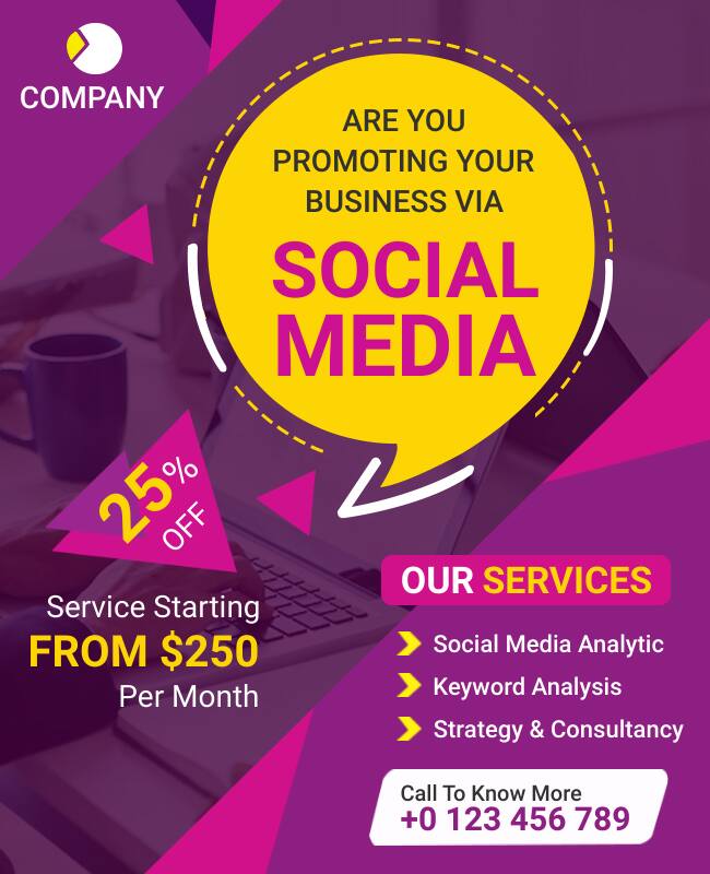 Discount Social Media Marketing Service Flyer Template