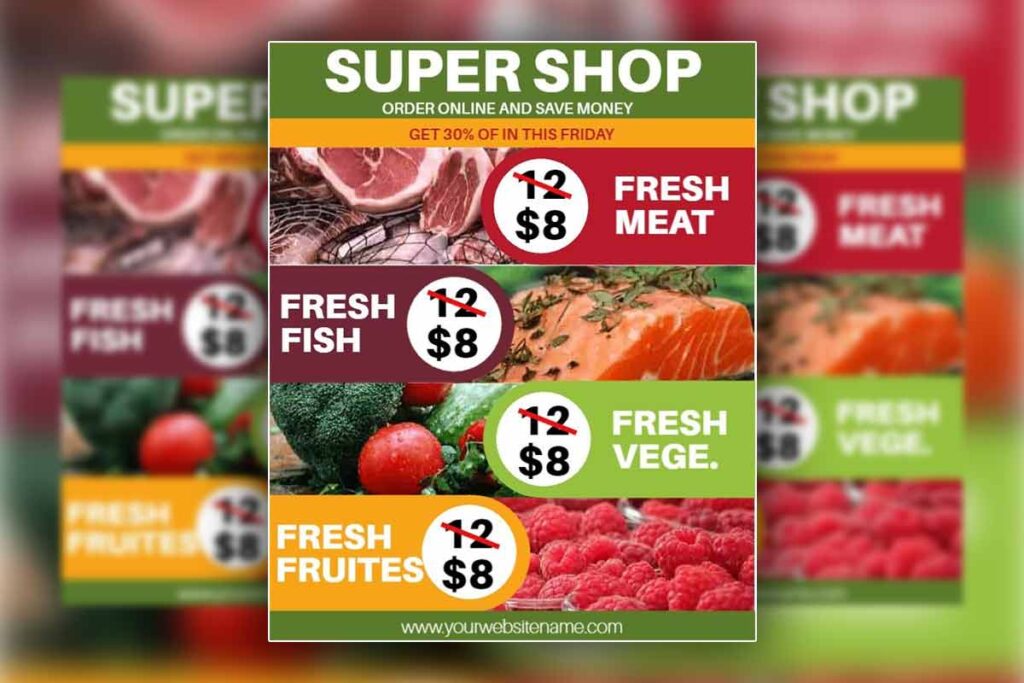 Discounted Fresh Food Offer Flyer Template