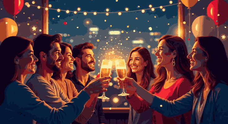 Group of People Clinking Glasses