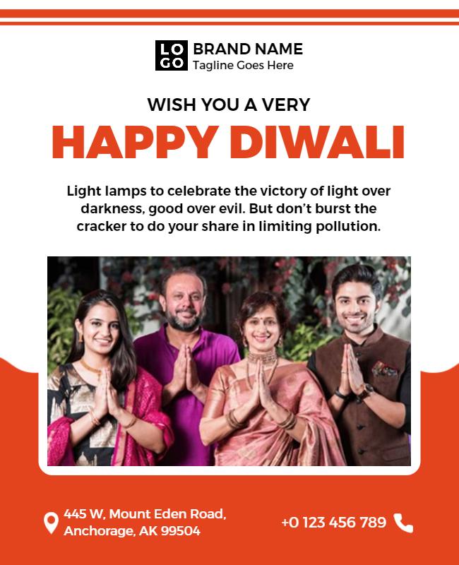 Diwali Festival Celebration oster Template