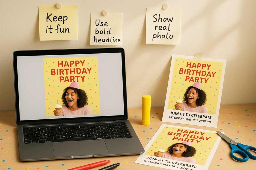 DIY birthday flyer design principles