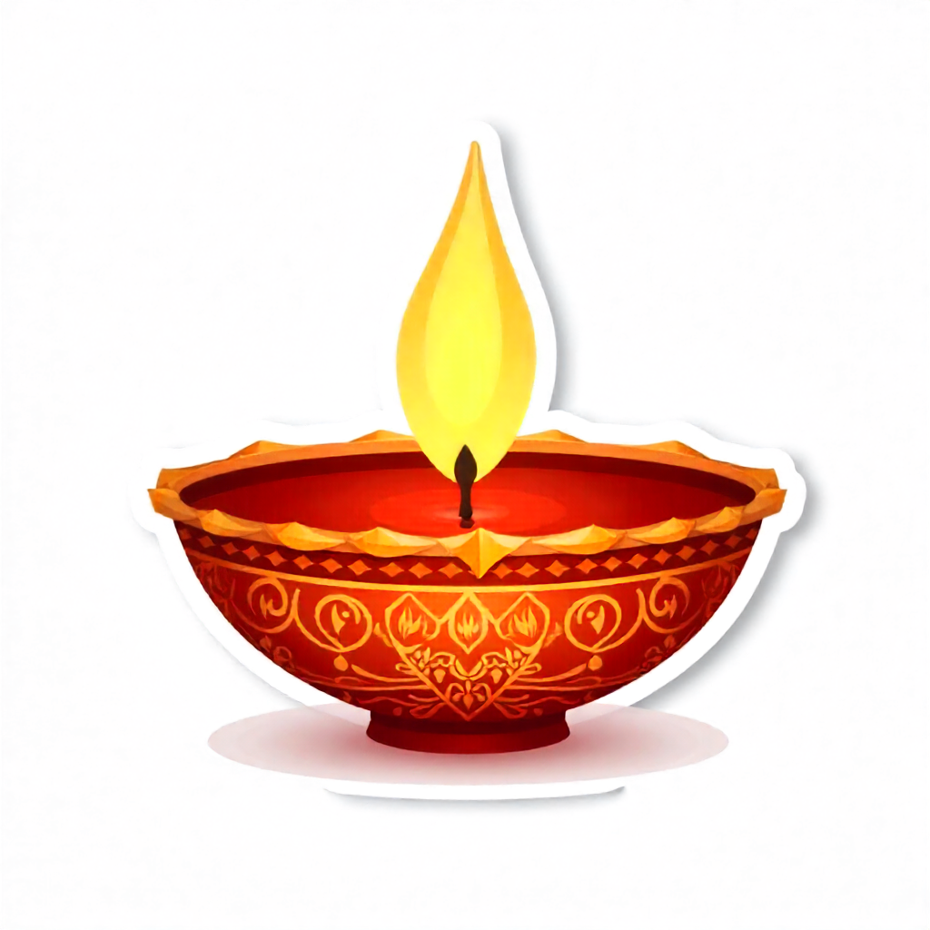 Diwali Diya lamp sticker