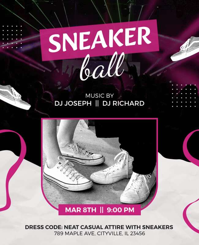 DJ Sneaker Ball Dance Event Flyer Template