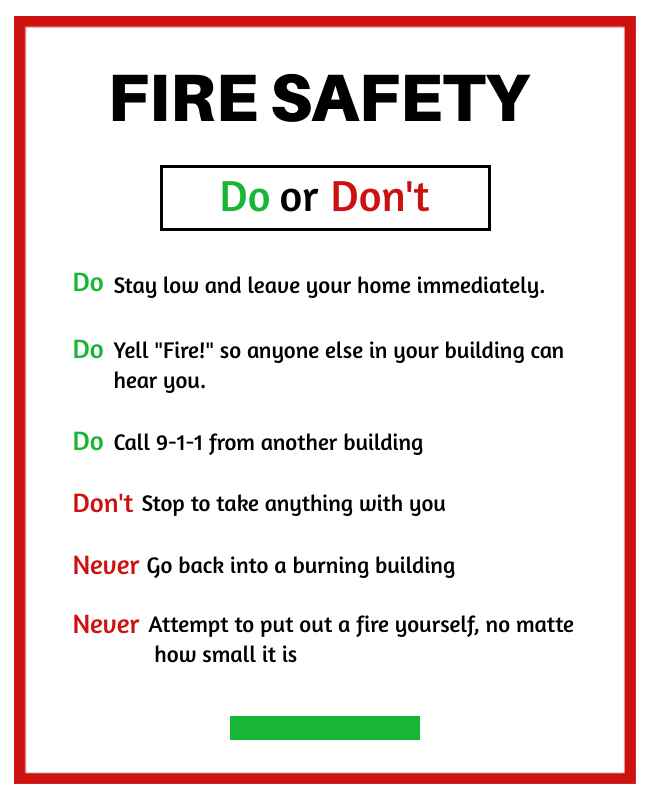 White Background Do or Do Not Fire Safety Flyer Template