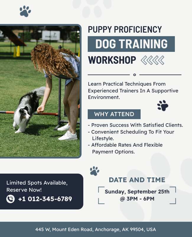 Dog Training Workshop Flyer Template