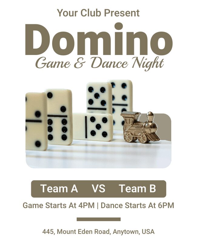 Domino Game and Dance Night Flyer Template