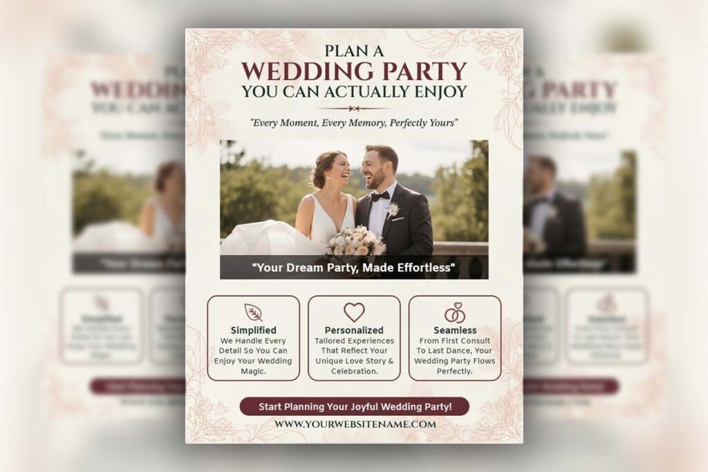 Dream Wedding Party Service Promotion Flyer Template