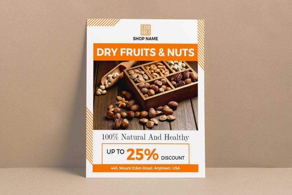 Dry Fruits Nuts Discount Flyer Template