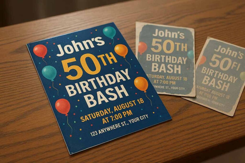 durable birthday flyer materials