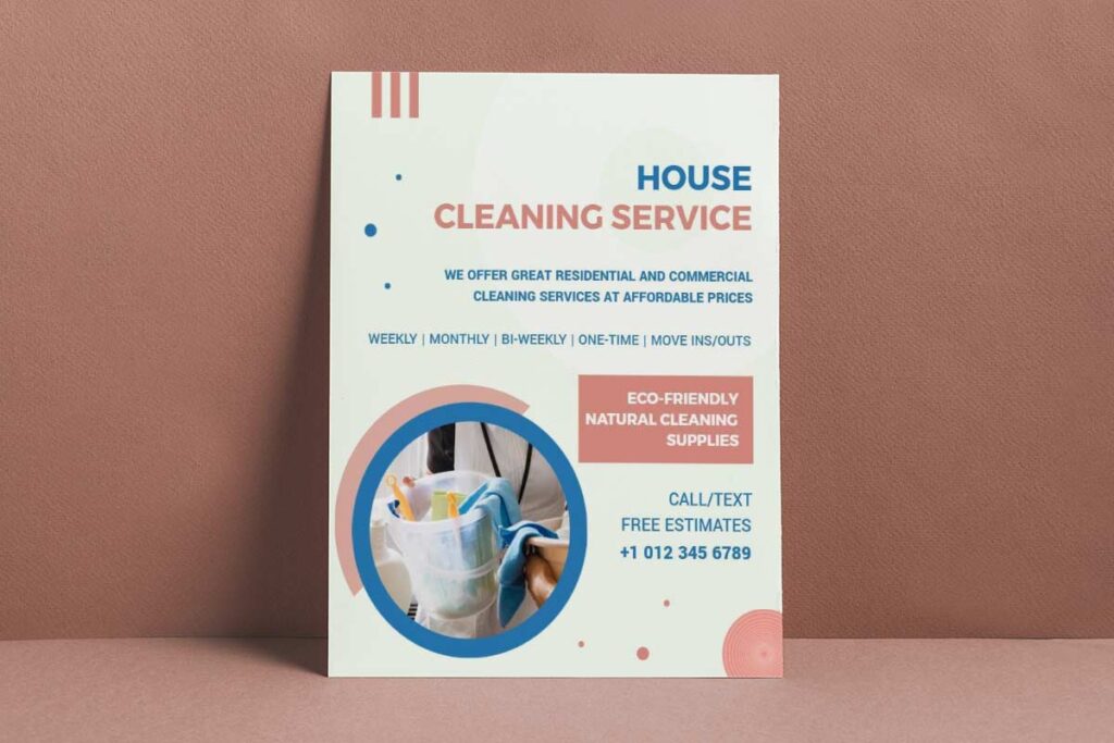 Eco Friendly House Cleaning Service Flyer Template