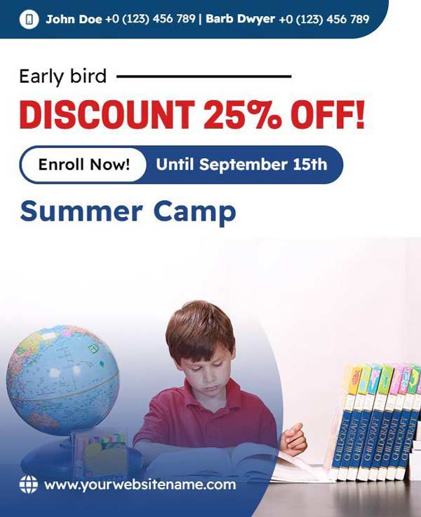 Educational Summer Camp Sale Flyer Featuring Engaging Design and Special Offers