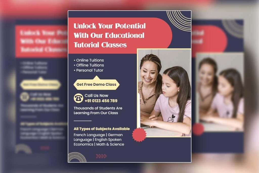 Educational Tutorial Classes Promotion Flyer Template