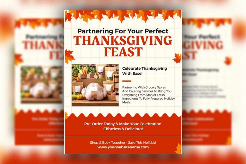 Effortless Thanksgiving Grocery Service Flyer Template