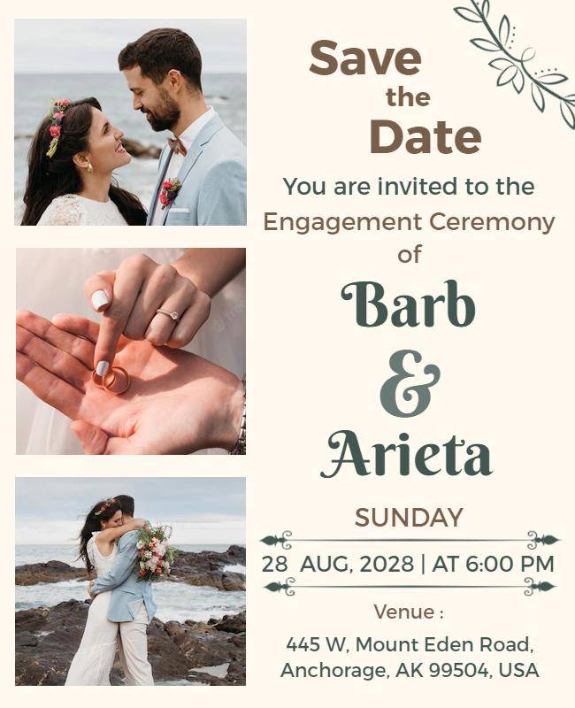 Modern wedding flyer design with elegant typography and vibrant colors