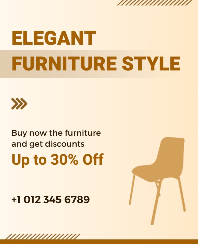 Elegant flyer showcasing premium furniture and refined style.