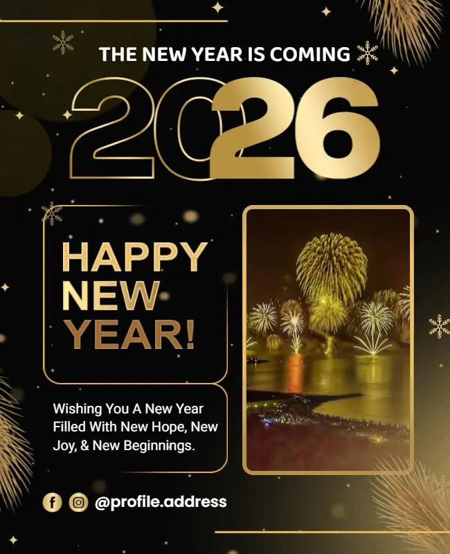 elegant gold and black new year celebration fireworks