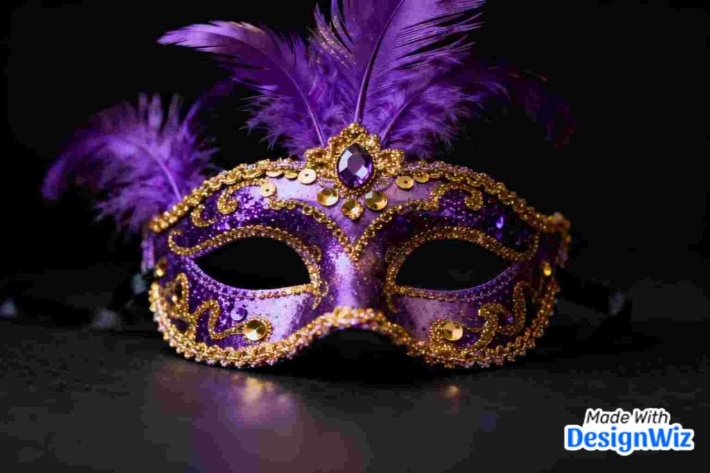 elegant mardi gras image with venetian-style mask