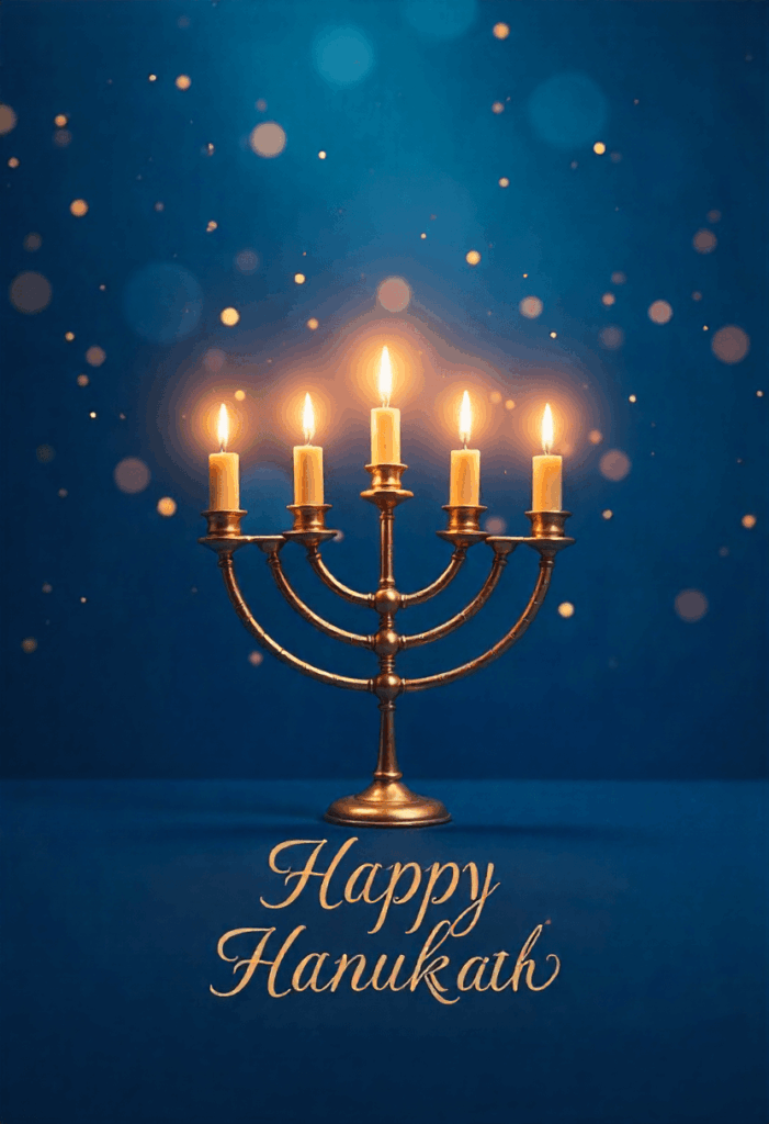 elegant menorah greeting card
