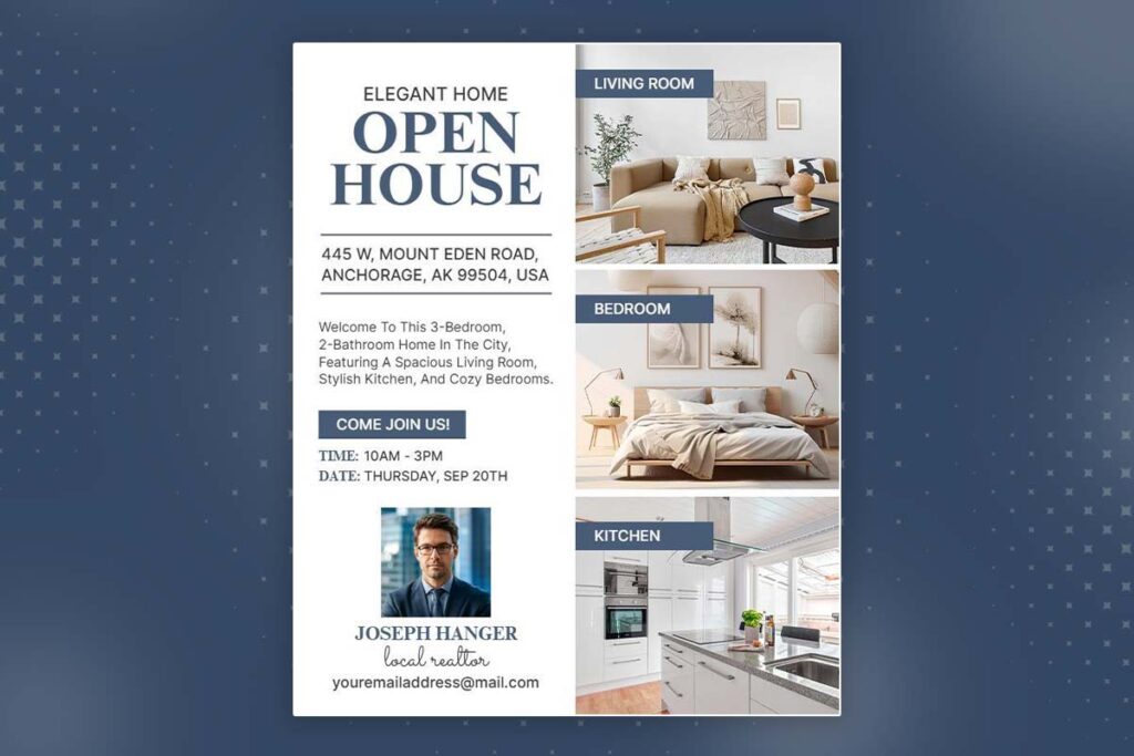 Elegant Open House Real Estate Flyers Template