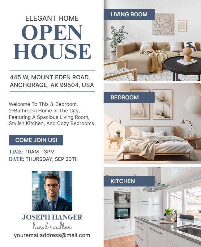 Elegant Open House Real Estate Flyer Template