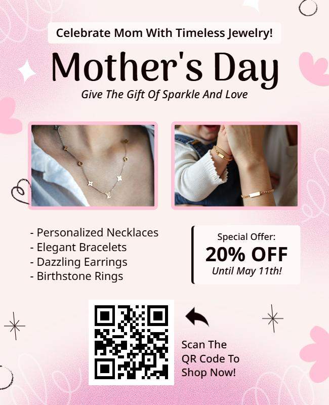 flyer showcasing elegant jewelry with promotional highlights