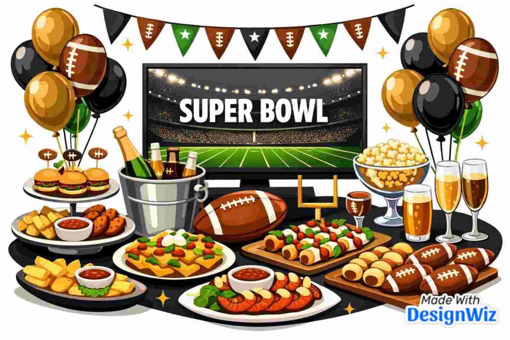 elegant super bowl image with party setup