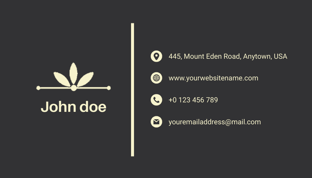 Embossed Finish Wedding Business Card Back