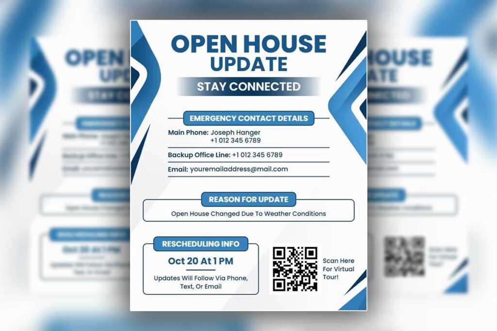 Emergency Contact Details for Open House Flyer Template