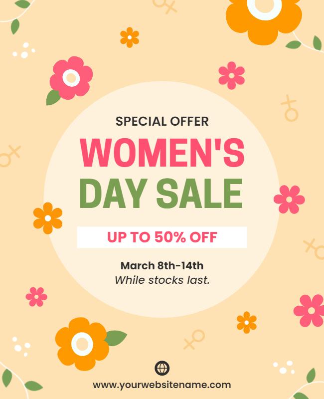 Empowering Typography Flyer for Women’s Day Sale Promotion