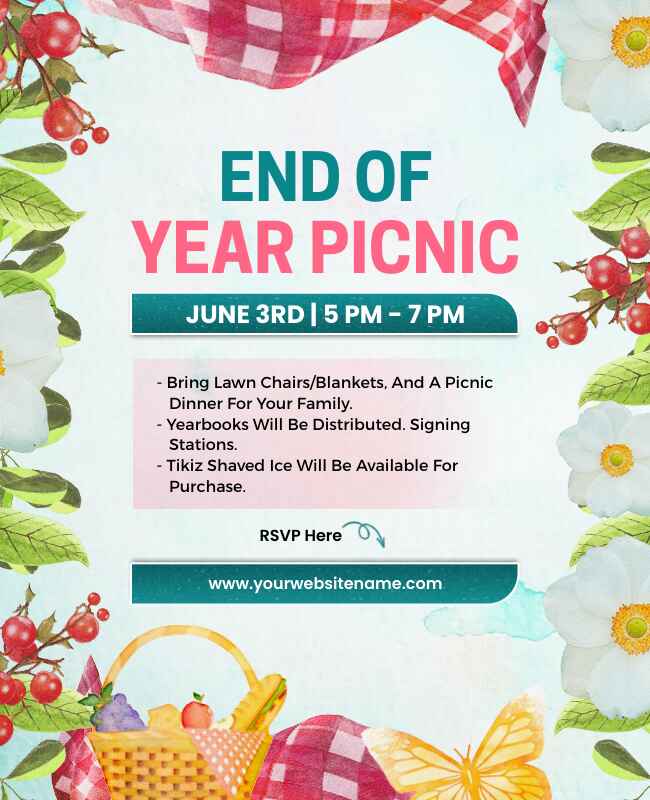 End of Year Family Picnic Flyer Template