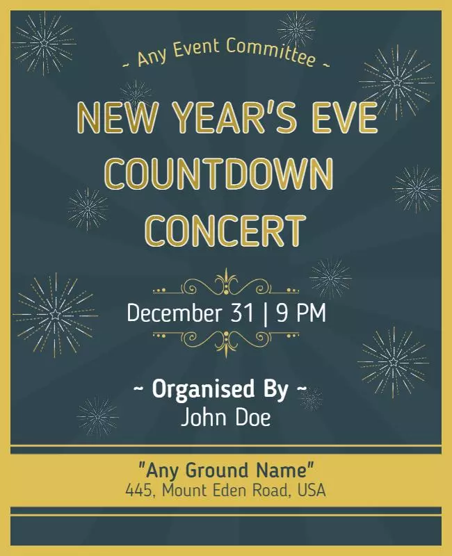 equator new year poster or 31st night poster