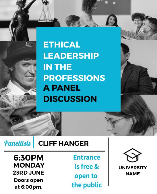 Ethical Leadership Panel Discussion Flyer Template