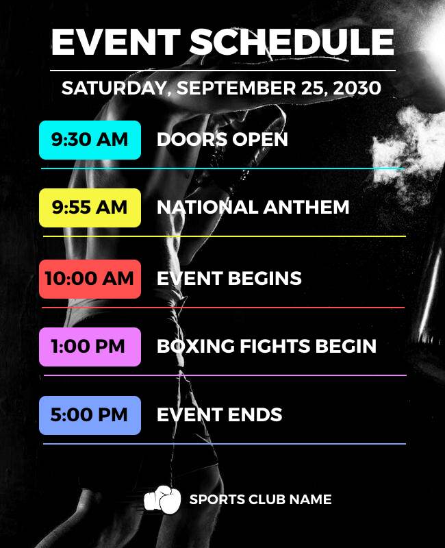 Event Days Schedule Flyer Template