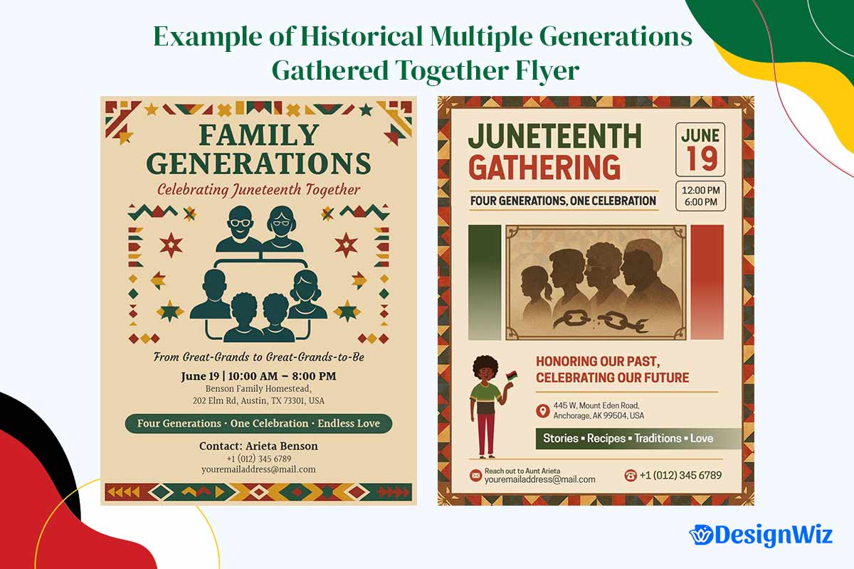 Example of a Historical Multiple Generation Family Reunion & Cookout Flyers