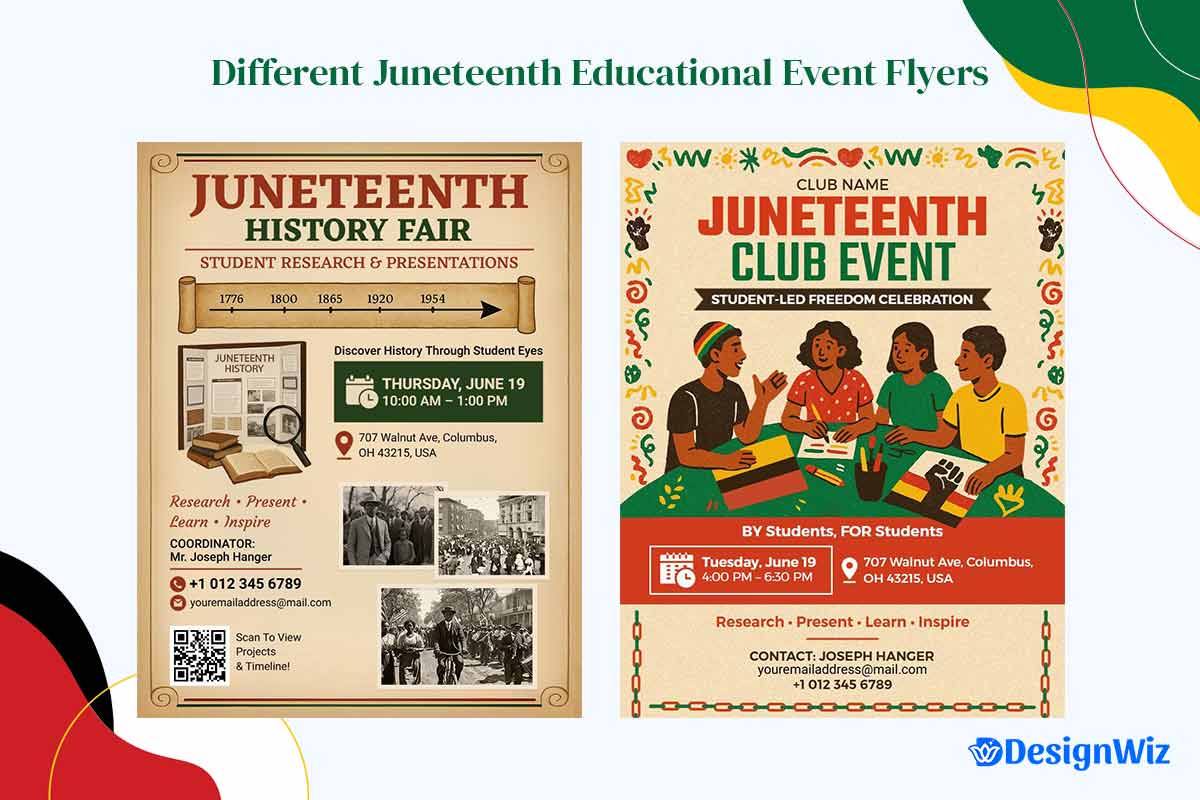 Example of Different Juneteenth Educational Event Flyers