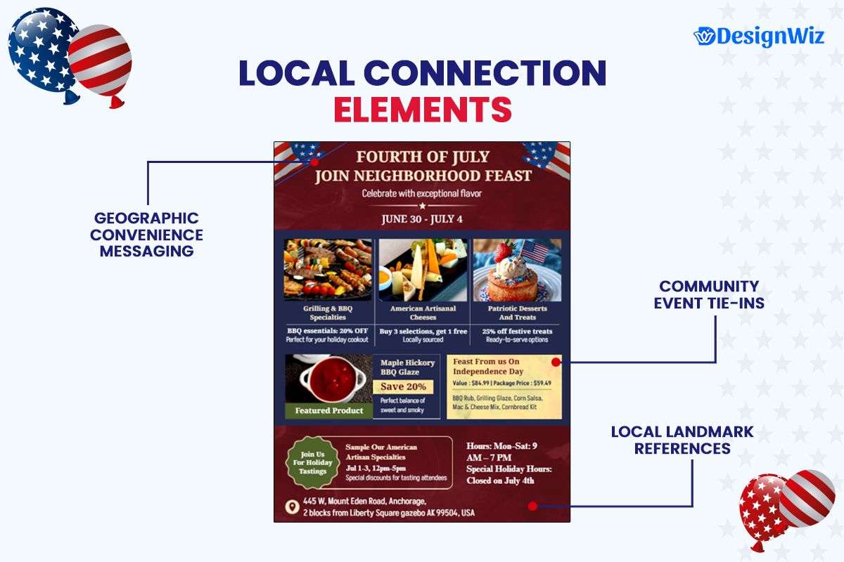 Examples Of Local Connection Elements in Small Business Flyers