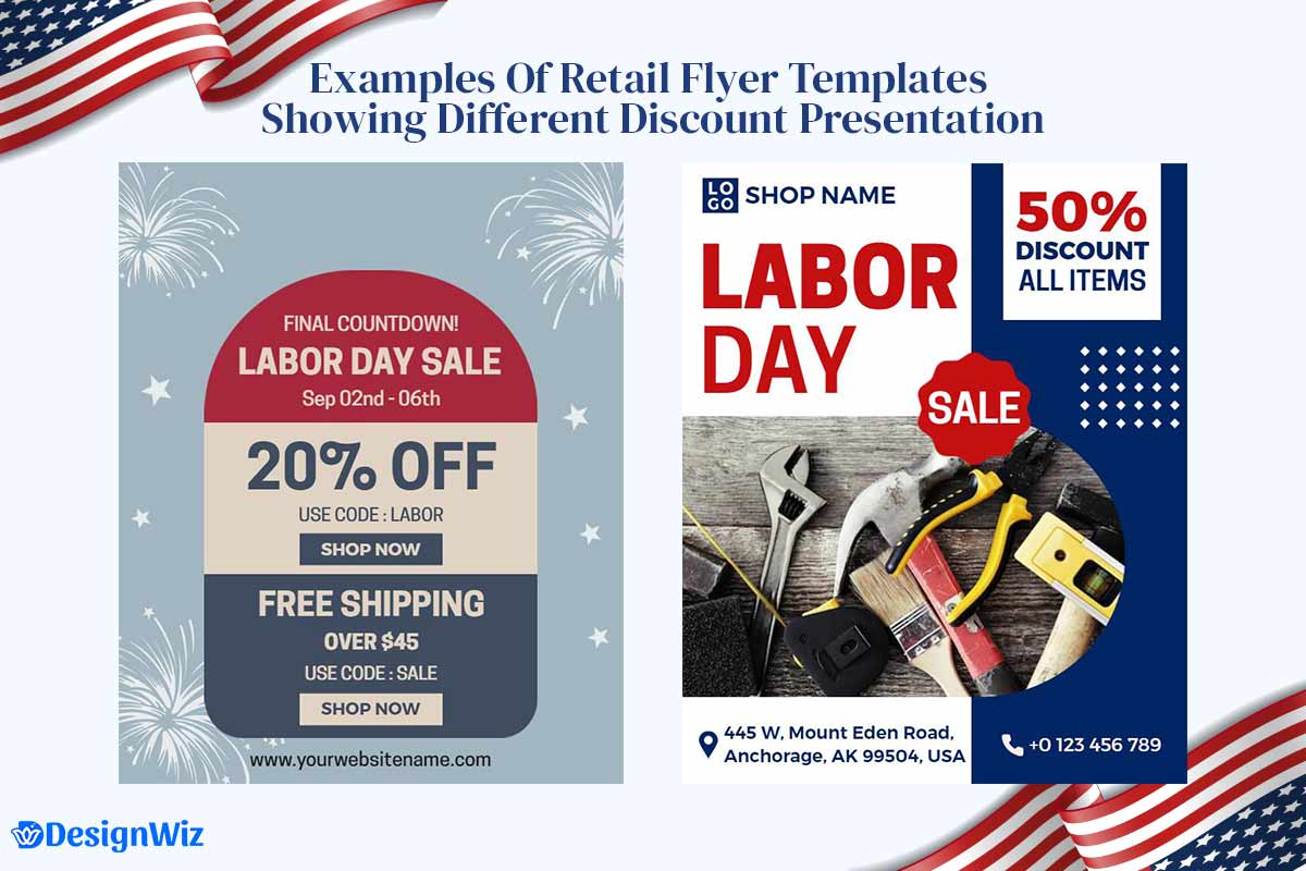 Example of Retail Flyers Showing Different Discount Presentation