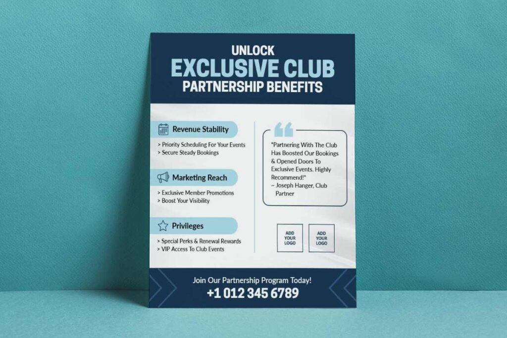 Exclusive Club Partnership Benefits Flyer Template
