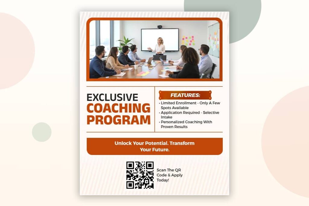 Exclusive Coaching Program Enrollment Flyer Template
